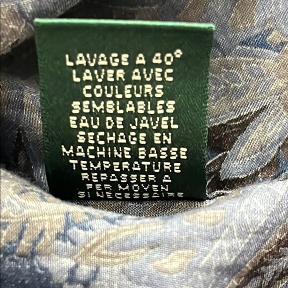 Lauren Ralph Lauren Petite Blue and Gray Paisley Button Down Shirt NWOT Sz PM - Picture 10 of 10